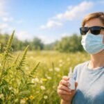 Parlagfű pollen, tüsszögés és szem könnyezés a nyári szezonban, kényelmetlen tünetekkel